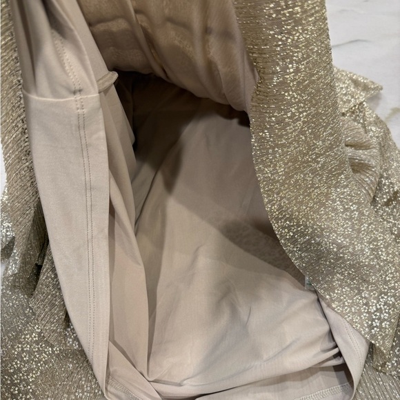 Lilly Pulitzer Faye Dress Size XS Gold Metallic Ruffles NWT - Picture 6 of 15